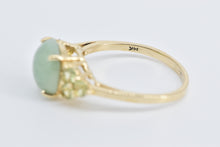 Load image into Gallery viewer, 14K Oval Jadeite Peridot Cluster Vintage Statement Ring Yellow Gold