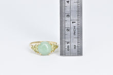 Load image into Gallery viewer, 14K Oval Jadeite Peridot Cluster Vintage Statement Ring Yellow Gold