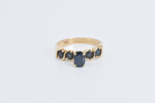 Load image into Gallery viewer, 18K Oval Sapphire Wavy Link Engagement Ring Yellow Gold