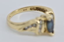 Load image into Gallery viewer, 14K Marquise Sapphire Diamond Engagement Ring Yellow Gold