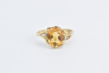 Load image into Gallery viewer, 10K Oval Citrine Diamond Accent Freeform Ring Yellow Gold