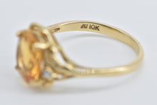 Load image into Gallery viewer, 10K Oval Citrine Diamond Accent Freeform Ring Yellow Gold