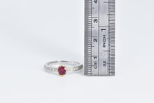 Load image into Gallery viewer, 18K Oval Ruby Diamond Accent Engagement Ring White Gold