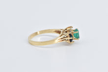 Load image into Gallery viewer, 18K Natural Emerald Diamond Baguette Sapphire Ring Yellow Gold