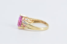 Load image into Gallery viewer, 10K Trillion Pink Topaz Diamond Accent Statement Ring Yellow Gold