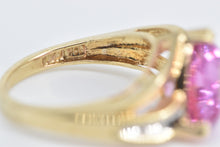 Load image into Gallery viewer, 10K Trillion Pink Topaz Diamond Accent Statement Ring Yellow Gold