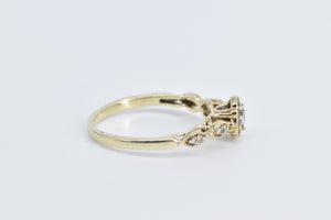 10K 0.28 Ctw Diamond Halo Promise Engagement Ring Yellow Gold