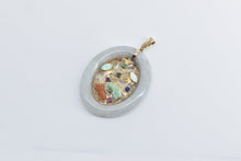 Load image into Gallery viewer, 14K Elaborate Carved Oval Ornate Chinese Pendant Yellow Gold