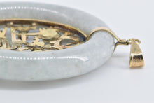 Load image into Gallery viewer, 14K Elaborate Carved Oval Ornate Chinese Pendant Yellow Gold