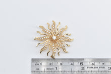 Load image into Gallery viewer, 14K Victorian Seed Pearl Diamond Sun Flower Pendant/Pin Yellow Gold