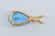 Load image into Gallery viewer, 14K Pear Blue Topaz Diamond Accent Statement Pendant Yellow Gold