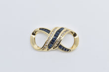 Load image into Gallery viewer, 14K Sapphire Diamond Infinity Symbol Slide Pendant Yellow Gold