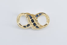 Load image into Gallery viewer, 14K Sapphire Diamond Infinity Symbol Slide Pendant Yellow Gold