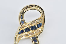 Load image into Gallery viewer, 14K Sapphire Diamond Infinity Symbol Slide Pendant Yellow Gold