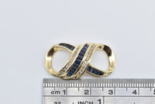 Load image into Gallery viewer, 14K Sapphire Diamond Infinity Symbol Slide Pendant Yellow Gold