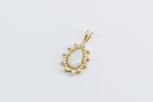 Load image into Gallery viewer, 14K Pear Opal Diamond Halo Vintage Fashion Pendant Yellow Gold