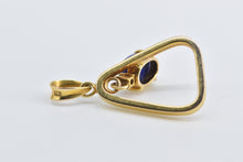 Load image into Gallery viewer, 14K Oval Lapis Lazuli Cabochon Triangle Dangle Pendant Yellow Gold