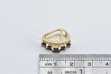 Load image into Gallery viewer, 14K Emerald Cut Sapphire Diamond Vintage Slide Pendant Yellow Gold