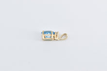 Load image into Gallery viewer, 14K Oval Blue Topaz Diamond Accent Vintage Pendant Yellow Gold