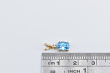 Load image into Gallery viewer, 14K Oval Blue Topaz Diamond Accent Vintage Pendant Yellow Gold