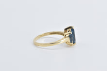 Load image into Gallery viewer, 14K Marquise Blue Topaz Diamond Three Stone Ring Yellow Gold