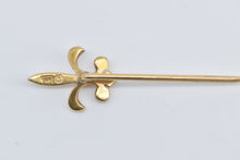 Load image into Gallery viewer, 14K Seed Pearl Fleur De Lis Ornate Statement Stick Pin Yellow Gold