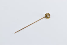 Load image into Gallery viewer, 10K Victorian Diamond Swirl Spiral Knot Ornate Stick Pin Yellow Gold