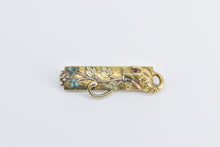 Load image into Gallery viewer, 14K Victorian Ornate Tiger Turquoise Floral Branch Pin/Brooch Yellow Gold