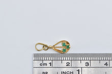 Load image into Gallery viewer, 18K Emerald Cluster Tear Drop Vintage Fashion Charm/Pendant Yellow Gold