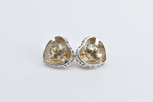 Load image into Gallery viewer, Sterling Silver Two Tone Puffy Heart Love Symbol French Clip Earrings