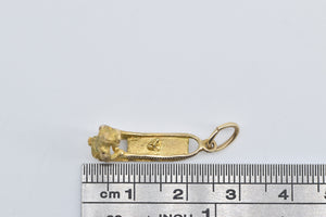 10K 3D Dog Nugget Sled Alaska Inuit Arctic Travel Charm/Pendant Yellow Gold