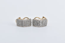 Load image into Gallery viewer, 10K 1.00 Ctw Diamond Squared French Clip Cluster Earrings Yellow Gold