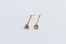 Load image into Gallery viewer, 10K Trillion Peach Mystic Topaz Diamond Drop Dangle Earrings Yellow Gold