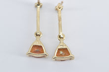 Load image into Gallery viewer, 10K Trillion Peach Mystic Topaz Diamond Drop Dangle Earrings Yellow Gold