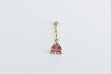 Load image into Gallery viewer, 10K Trillion Peach Mystic Topaz Diamond Drop Dangle Pendant Yellow Gold