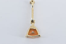 Load image into Gallery viewer, 10K Trillion Peach Mystic Topaz Diamond Drop Dangle Pendant Yellow Gold