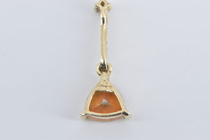 10K Trillion Peach Mystic Topaz Diamond Drop Dangle Pendant Yellow Gold