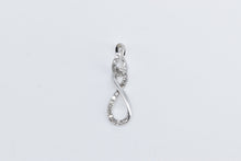 Load image into Gallery viewer, 10K Vintage Diamond Twist Infinity Knot Pendant White Gold