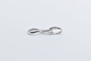 10K Vintage Diamond Twist Infinity Knot Pendant White Gold