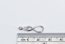 Load image into Gallery viewer, 10K Vintage Diamond Twist Infinity Knot Pendant White Gold