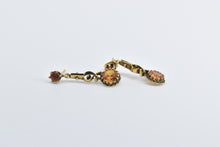 Load image into Gallery viewer, 14K Victorian Citrine Ornate Filigree Dangle Drop Earrings Yellow Gold