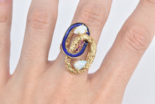 Load image into Gallery viewer, 18K Natural Opal Ruby Blue Enamel Nugget Ovals Ring Yellow Gold