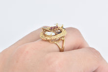 Load image into Gallery viewer, 18K Natural Opal Ruby Blue Enamel Nugget Ovals Ring Yellow Gold