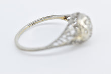 Load image into Gallery viewer, 18K Art Deco Diamond Filigree Engagement Promise Ring White Gold