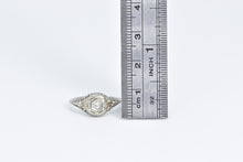 Load image into Gallery viewer, 18K Art Deco Diamond Filigree Engagement Promise Ring White Gold