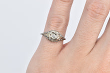 Load image into Gallery viewer, 18K Art Deco Diamond Filigree Engagement Promise Ring White Gold