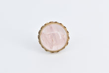 Load image into Gallery viewer, 14K Round Rose Quartz Cabochon Ornate Cocktail Ring Yellow Gold