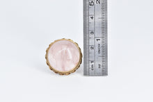 Load image into Gallery viewer, 14K Round Rose Quartz Cabochon Ornate Cocktail Ring Yellow Gold