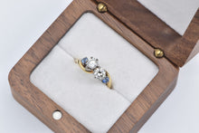 Load image into Gallery viewer, 14K 0.77 Ctw Toi Et Moi Diamond Sapphire Ring Yellow Gold