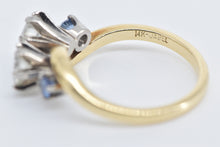 Load image into Gallery viewer, 14K 0.77 Ctw Toi Et Moi Diamond Sapphire Ring Yellow Gold